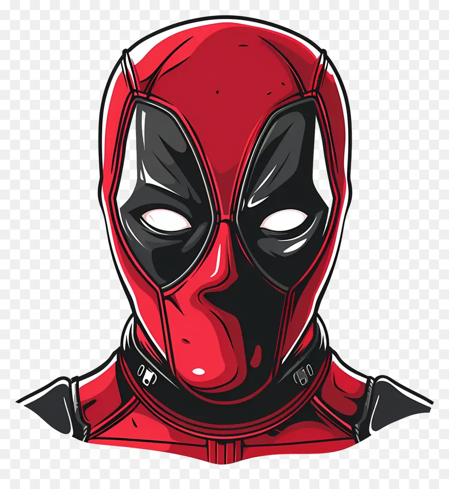 หน้าการ์ตูน Deadpool，หน้ากากสีแดงและสีดำ PNG