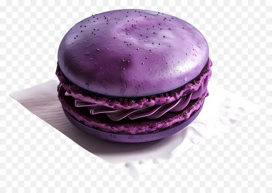 Macaron Blackcurrant，Macaron สีม่วง PNG