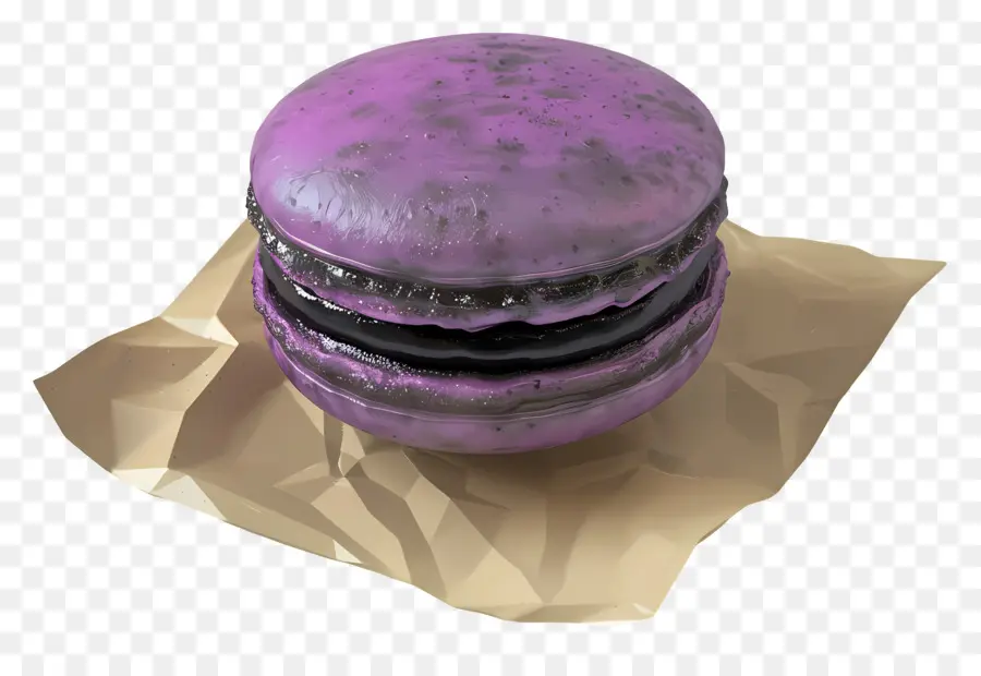 Macaron Blackcurrant，Macaron สีม่วง PNG