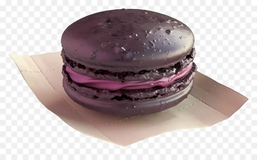 Macaron Blackcurrant，Macaron สีม่วง PNG