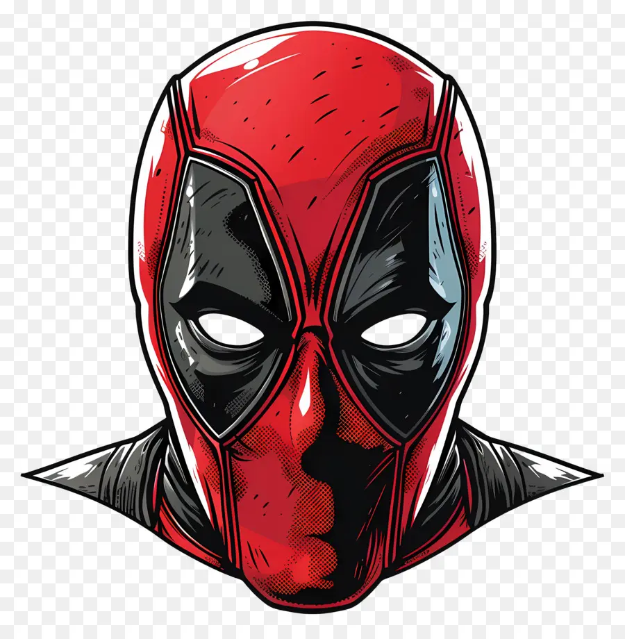 หน้าการ์ตูน Deadpool，หน้ากากสีแดงและสีดำ PNG