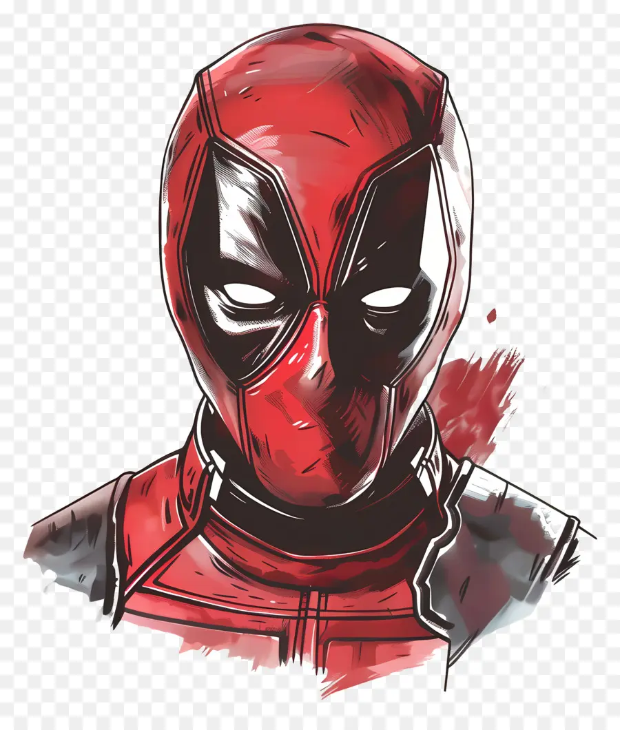 หน้าการ์ตูน Deadpool，หน้ากากสีแดงและสีดำ PNG