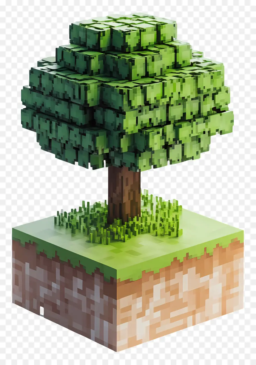 Minecraft，ต้นพิกเซล PNG