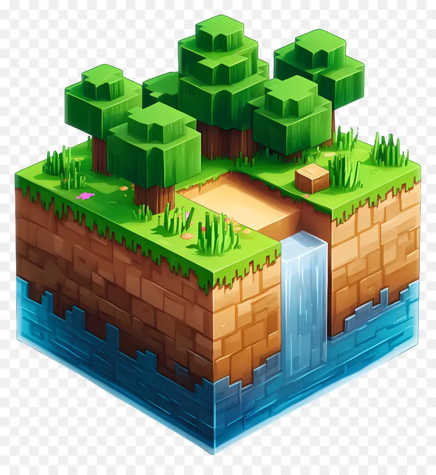 Minecraft，เกาะลอย PNG