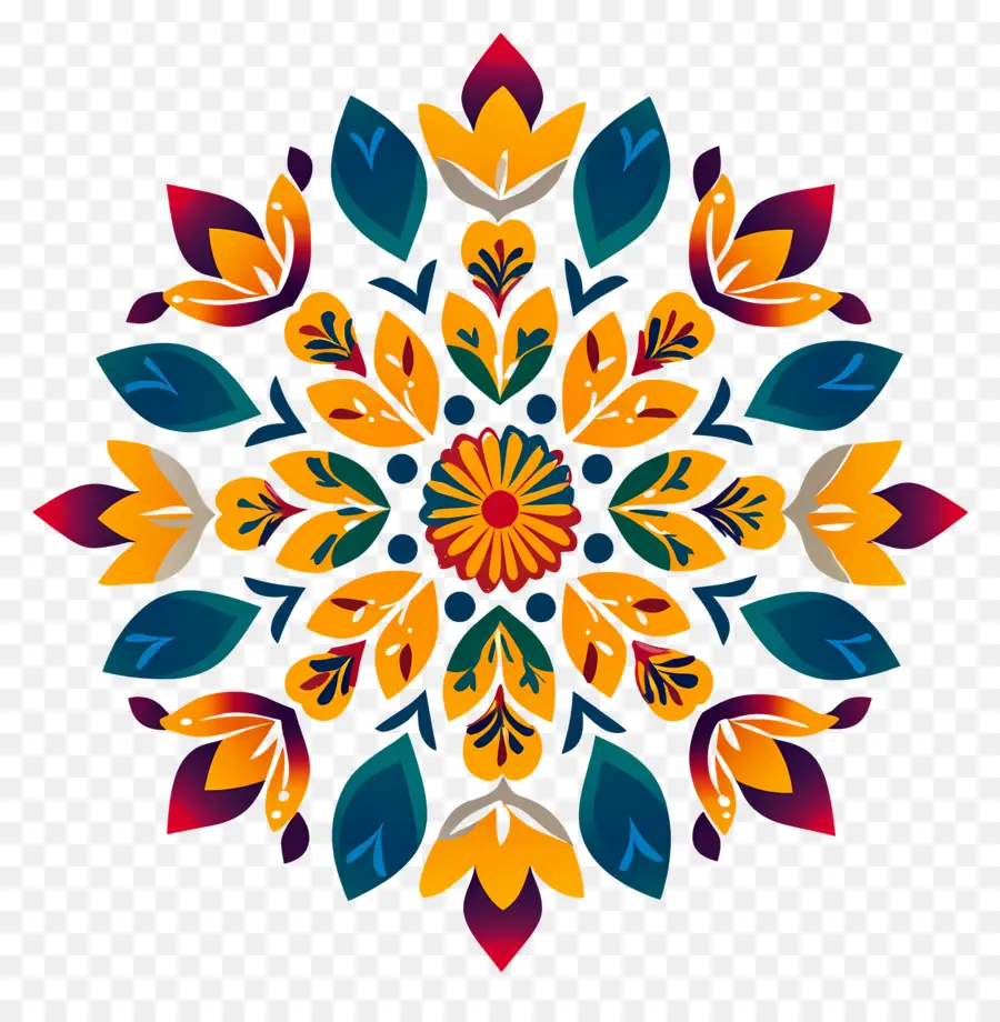 Onam Floral Rangoli，ลวดลายดอกไม้ PNG