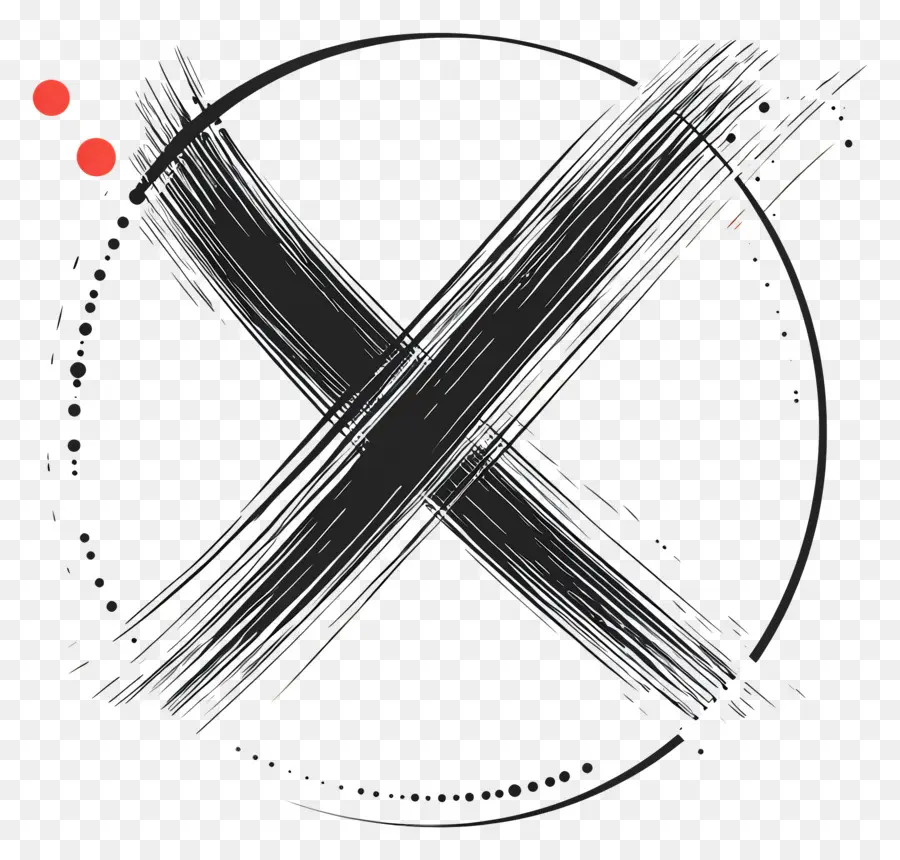 X Circle，มาร์คสีดำ X PNG