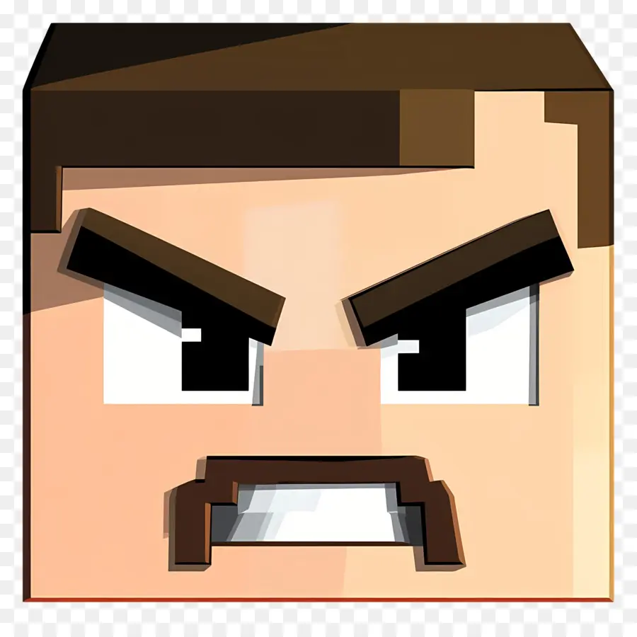 Minecraft，หน้าโกรธ PNG