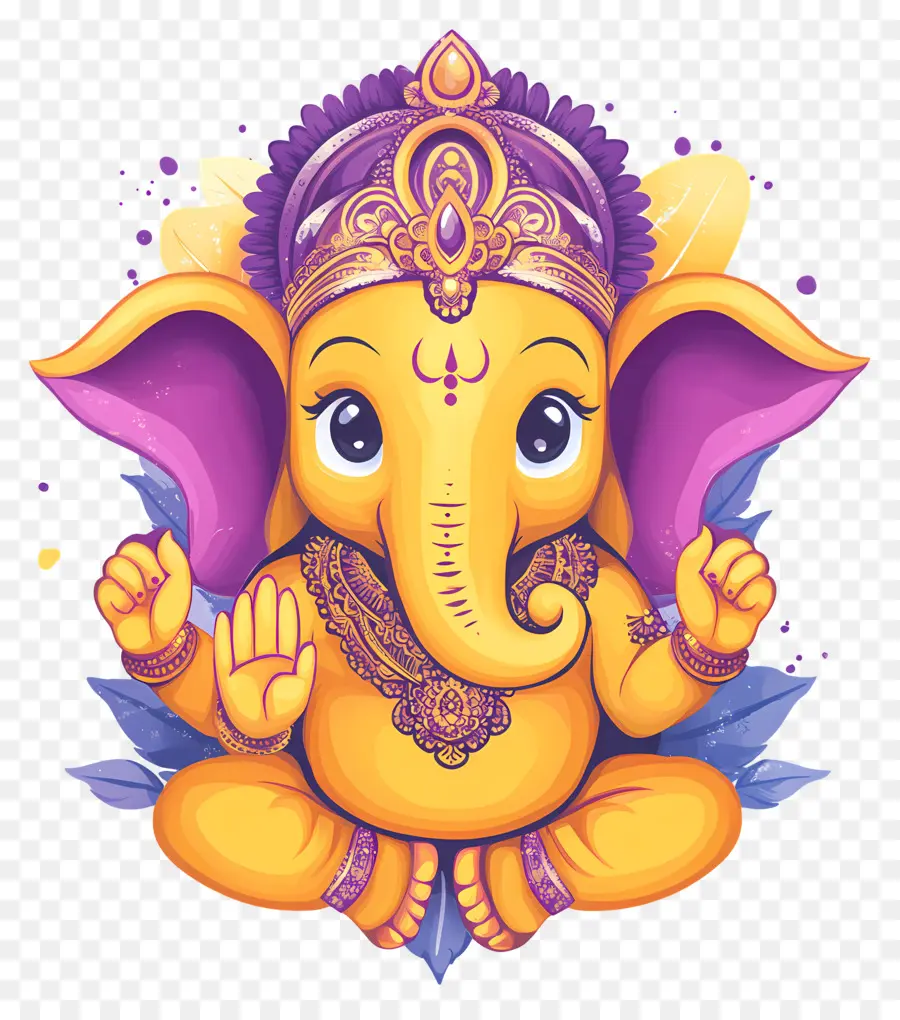 Ganesh Chaturthi，เทพเจ้าช้างสีเหลือง PNG