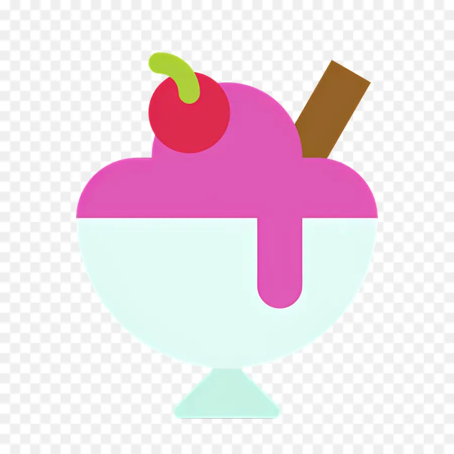 ไอศกรีม Sundae，ไอศกรีมสีชมพู Sundae PNG