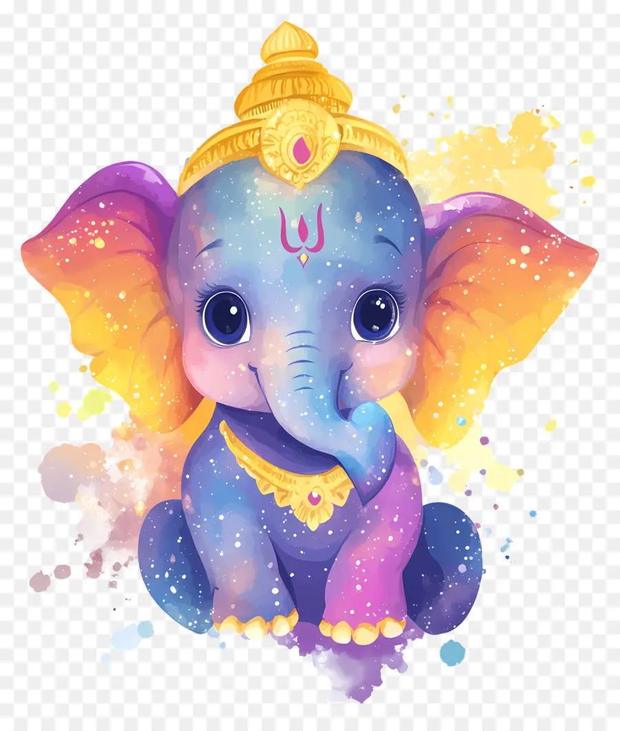 Ganesh Chaturthi，เทพเจ้าช้างสีเหลือง PNG