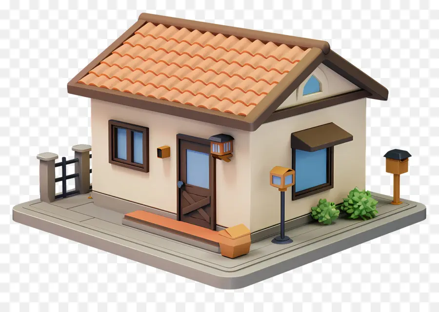 3d Simple House，Doodle House PNG