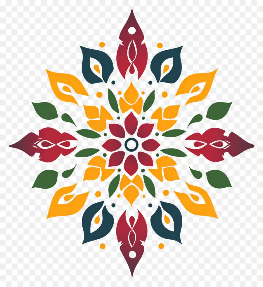 Onam Floral Rangoli，แมนดาลาสีสันสดใส PNG