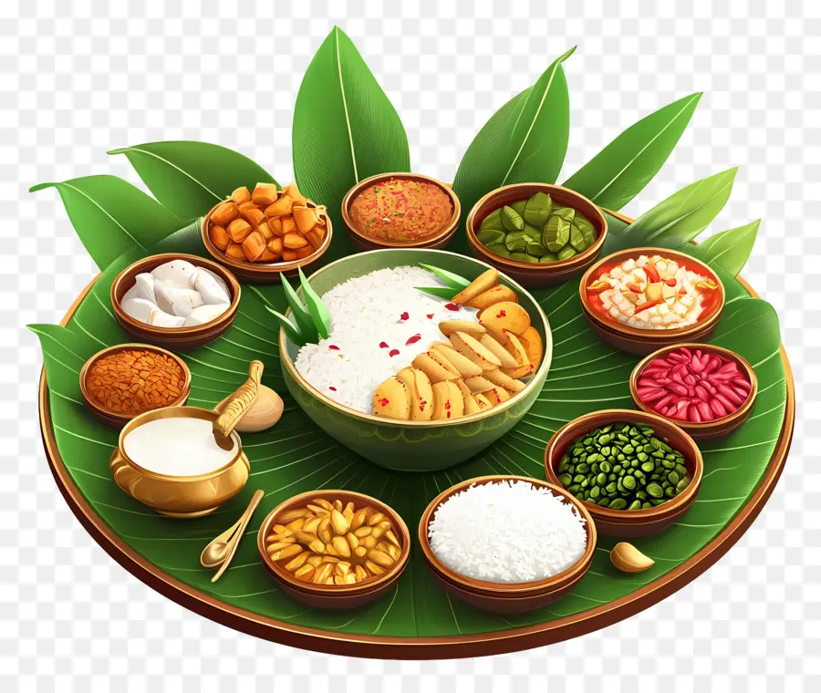 Onam Sadya，จานอาหารแบบดั้งเดิม PNG