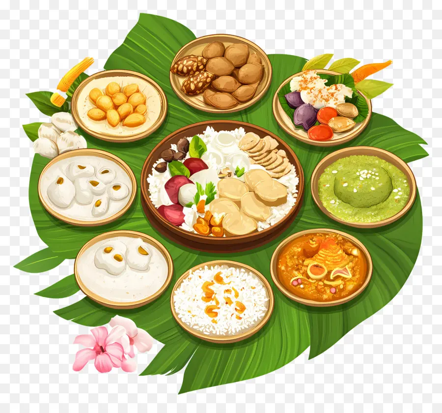 Onam Sadya，จานอาหารแบบดั้งเดิม PNG