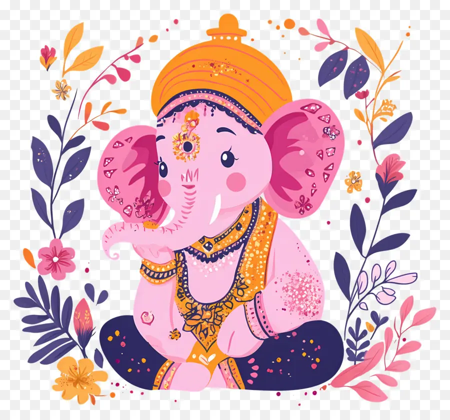 Ganesh Chaturthi，ช้างสีชมพู PNG