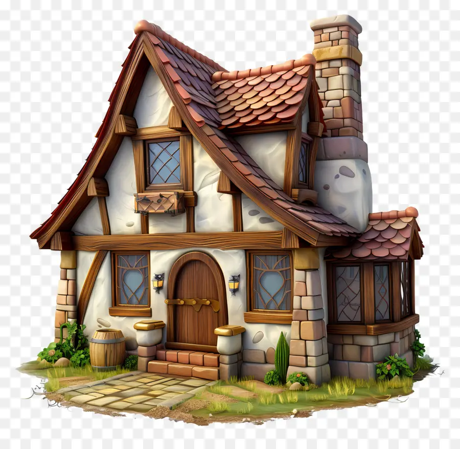 3d Simple House，กระท่อมหิน PNG