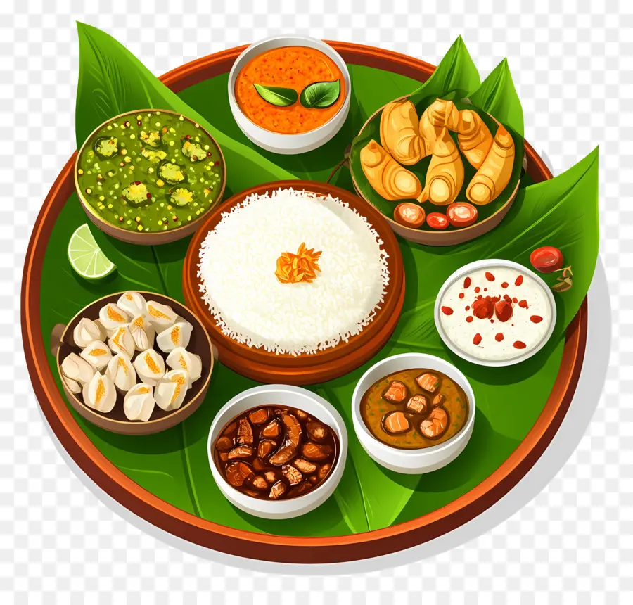 Onam Sadya，จานอาหารแบบดั้งเดิม PNG