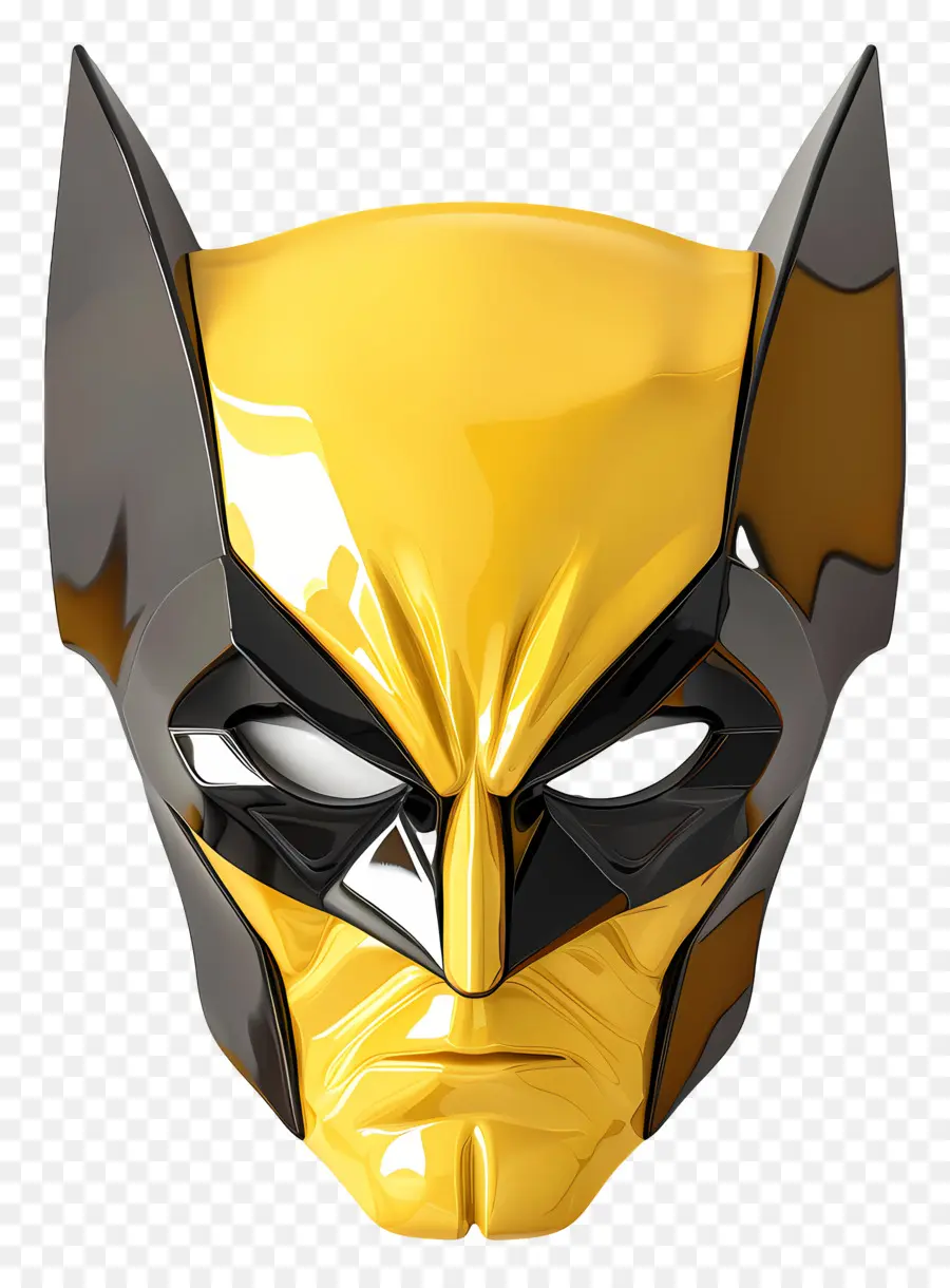 หน้ากาก Wolverine，หน้ากากสีเหลืองและสีดำ PNG