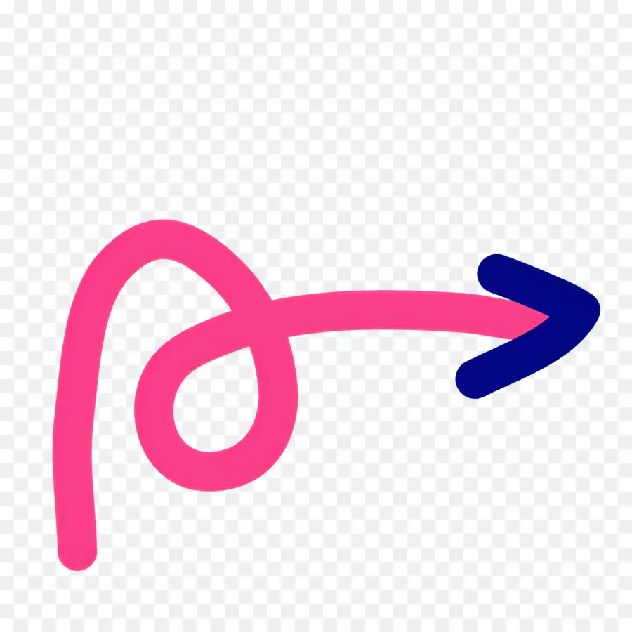 Doodle Arrow，ลูกศรสีชมพูและน้ำเงิน PNG