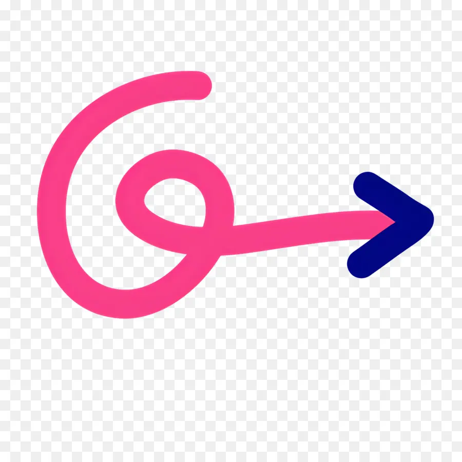 Doodle Arrow，ลูกศรสีชมพูและน้ำเงิน PNG