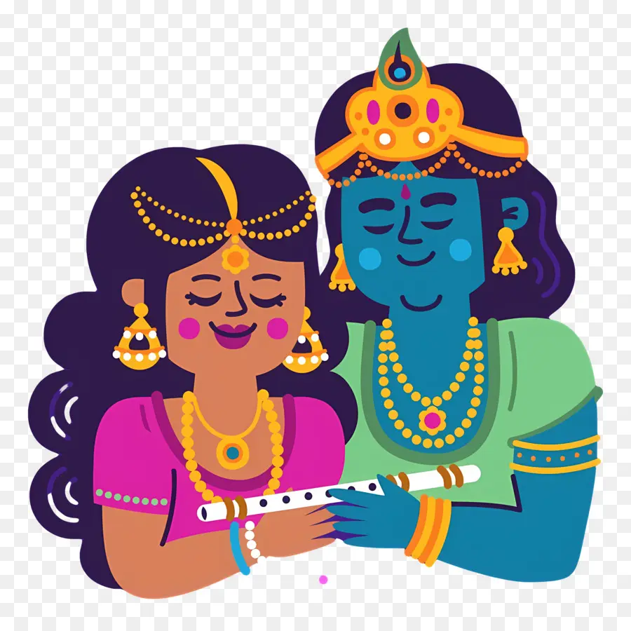 Radha Krishna，เทพเจ้าสีน้ำเงินและผู้หญิง PNG