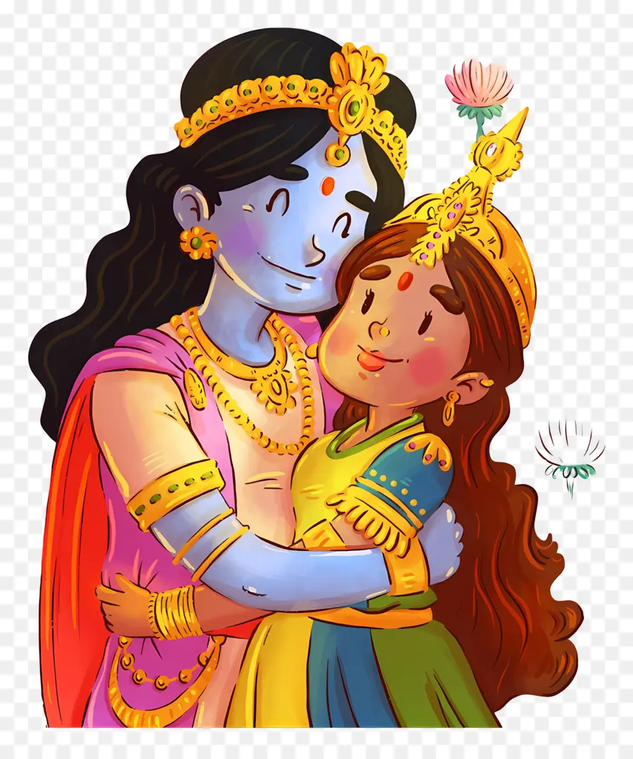 Radha Krishna，กอดอักขระ PNG