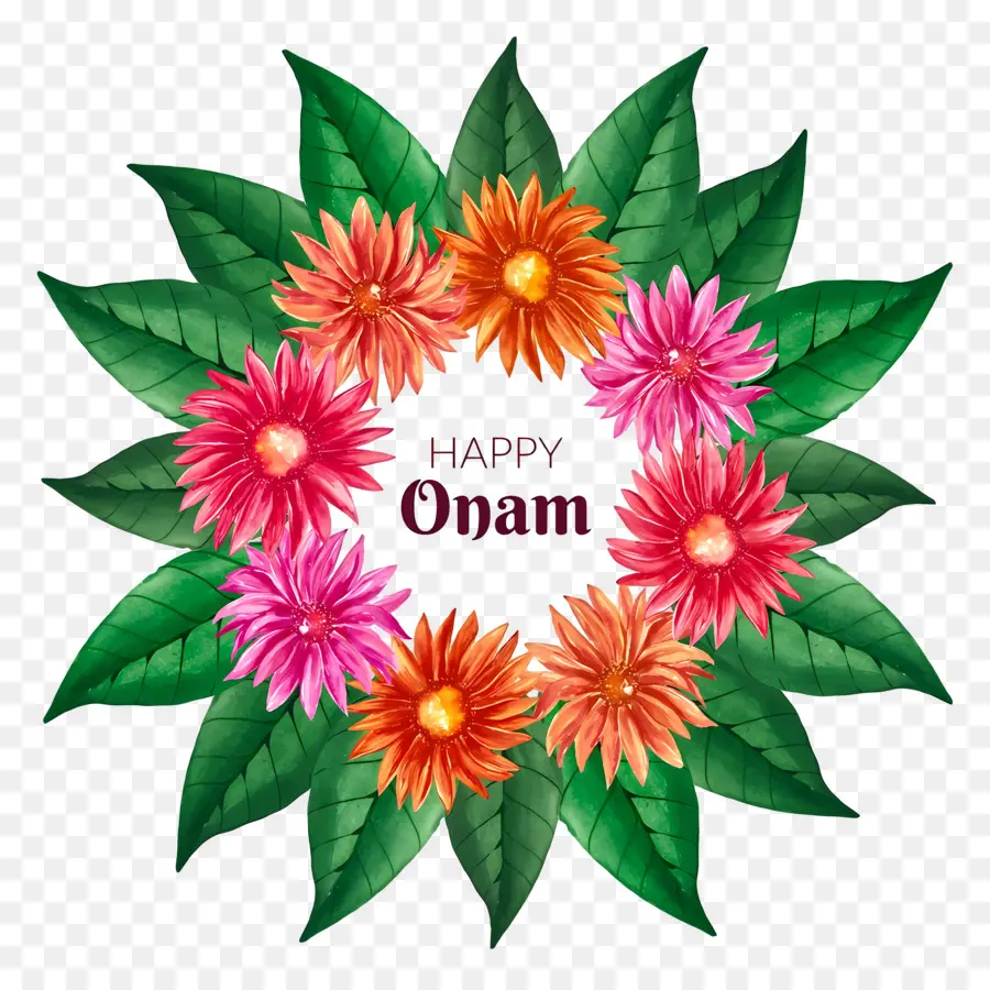 มีความสุข Onam，การตกแต่งดอกไม้ Onam PNG