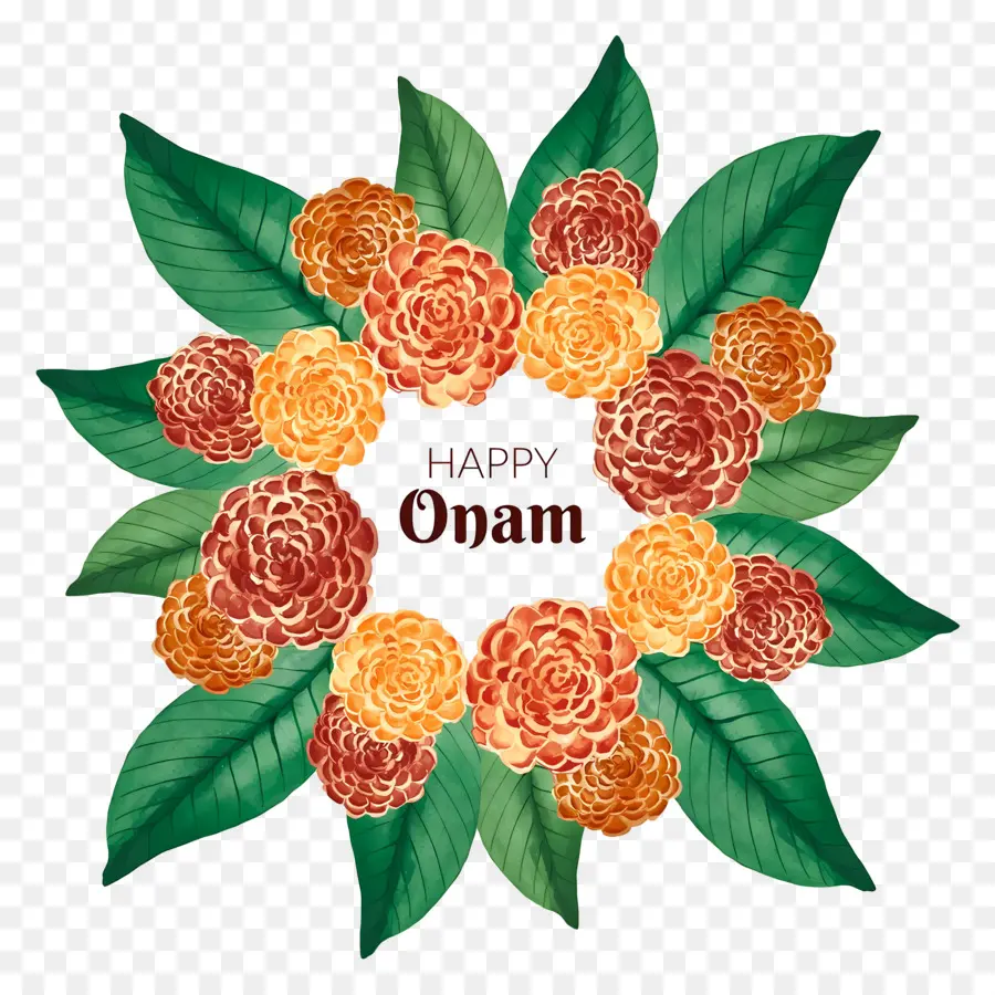 มีความสุข Onam，พวงหรีด PNG