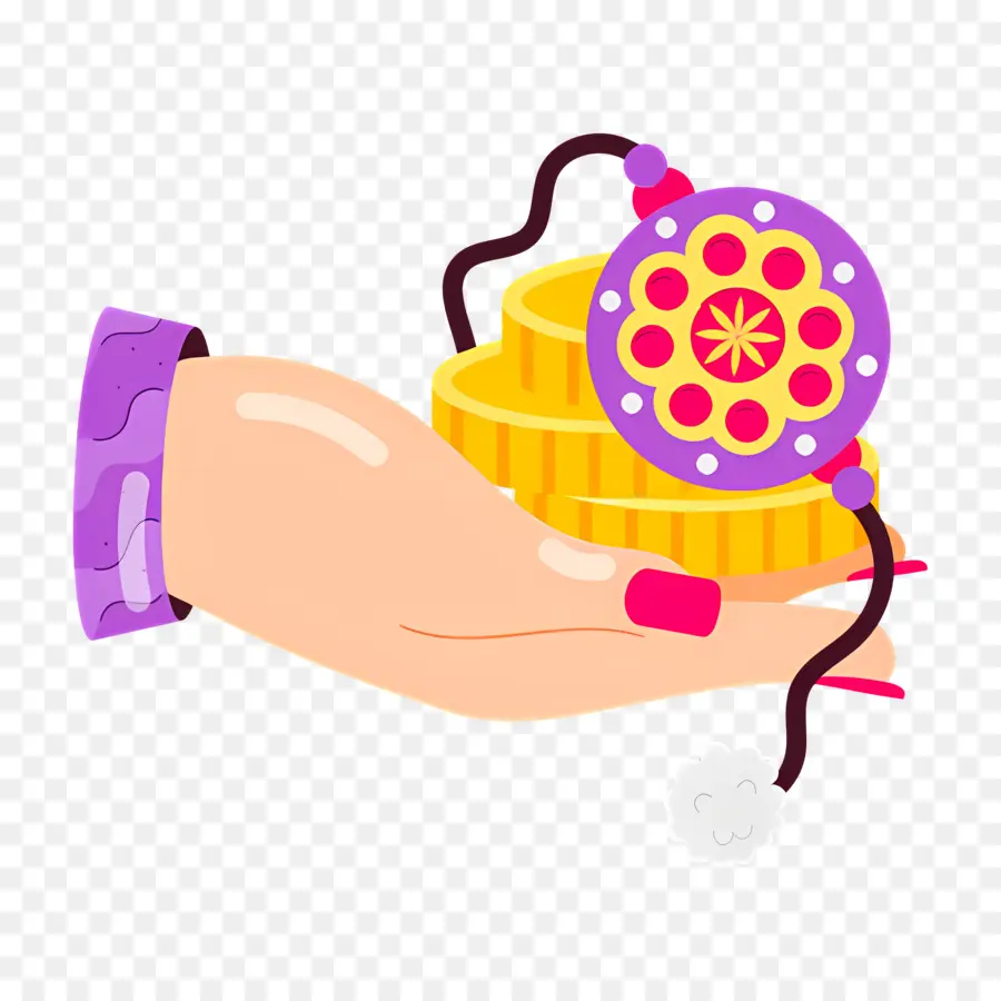 Raksha Bandhan，มือกับ Rakhi PNG