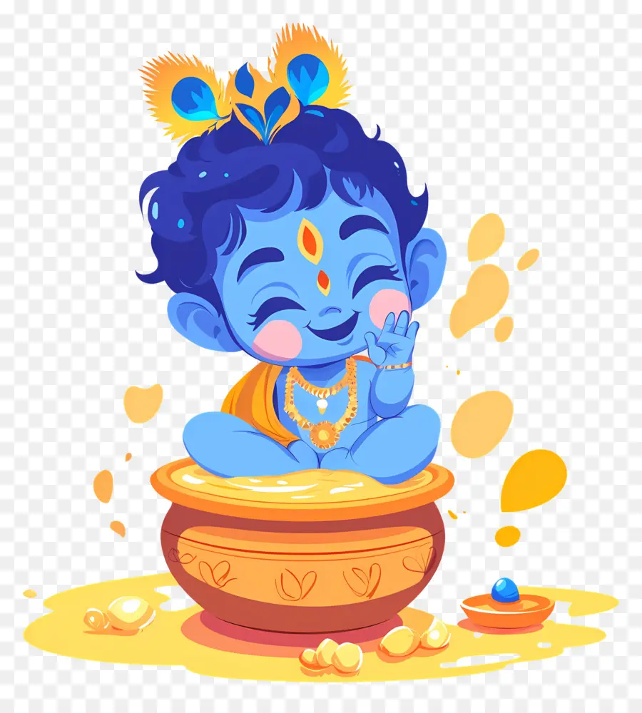 Krishna Janmashtami，ทารกสีฟ้า PNG