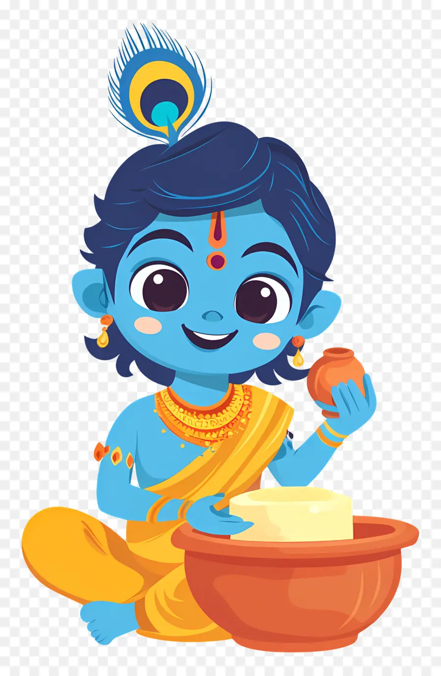 Krishna Janmashtami，เด็กสีฟ้ากับเนย PNG