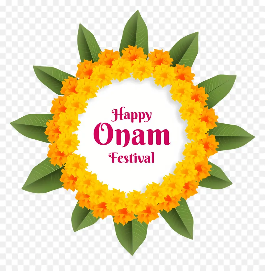 มีความสุข Onam，พวงหรีดเทศกาล Onam PNG