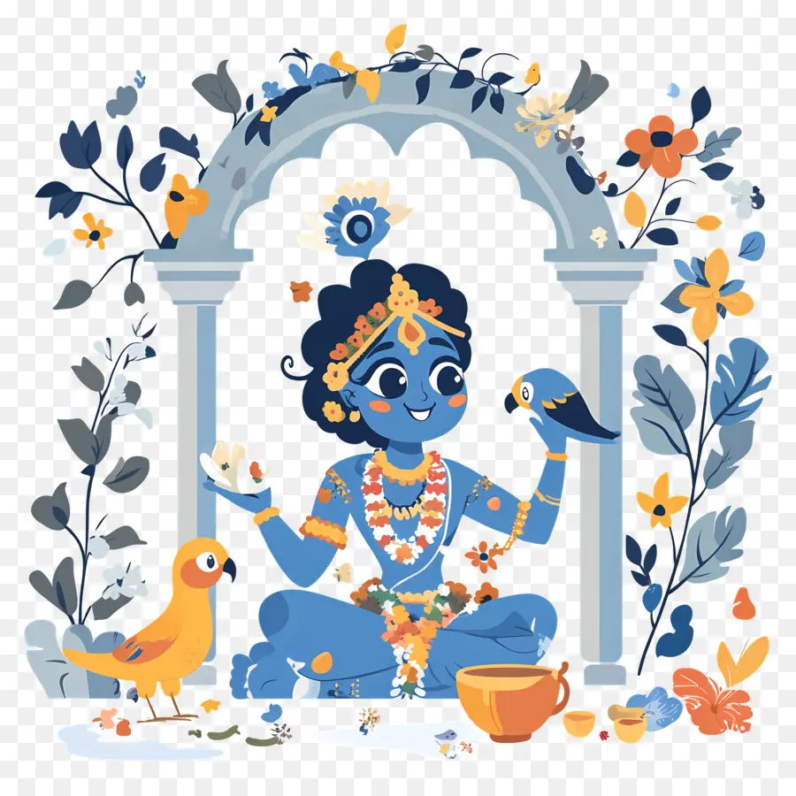 Krishna Janmashtami，เทพเจ้าสีฟ้า PNG