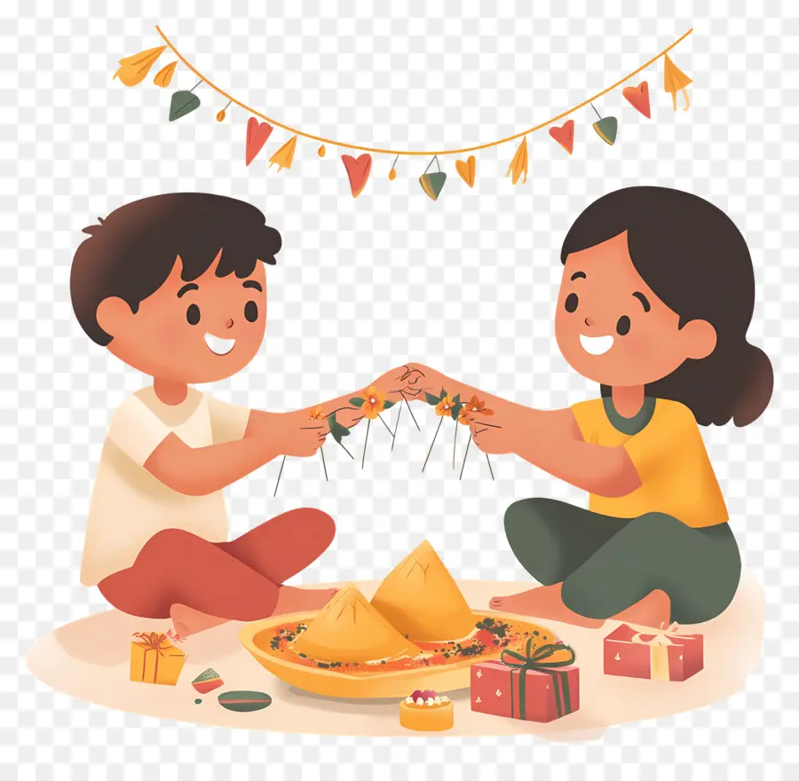 Happy Raksha Bandhan，เด็ก ๆ เฉลิมฉลอง PNG