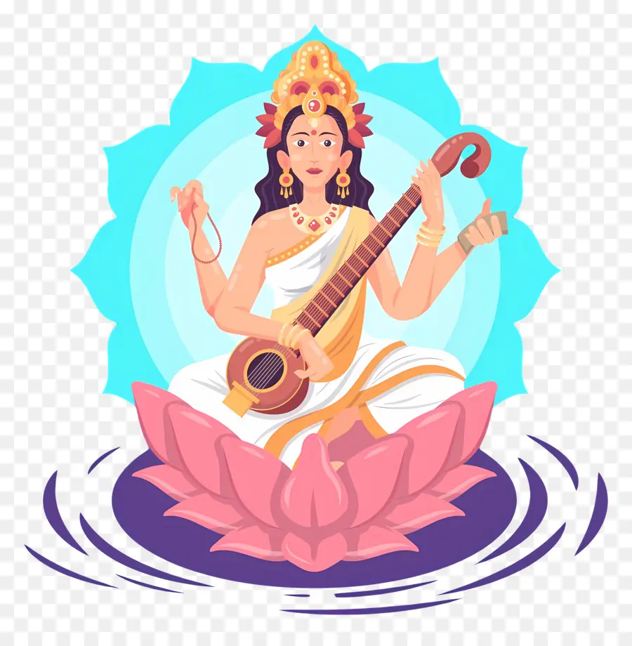 Saraswati，เทพธิดาเรื่องโลตัส PNG