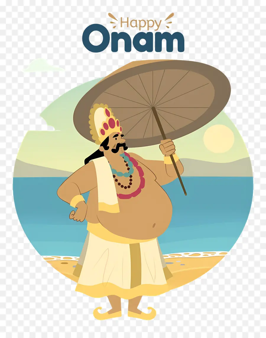 มีความสุข Onam，ราชากับร่ม PNG