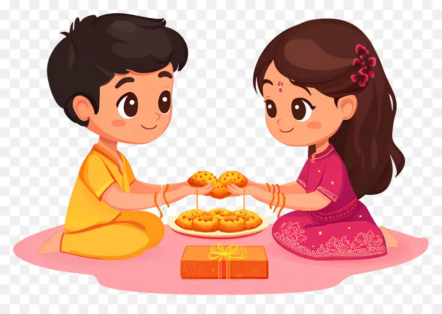 Happy Raksha Bandhan，เด็กที่มี Modak PNG