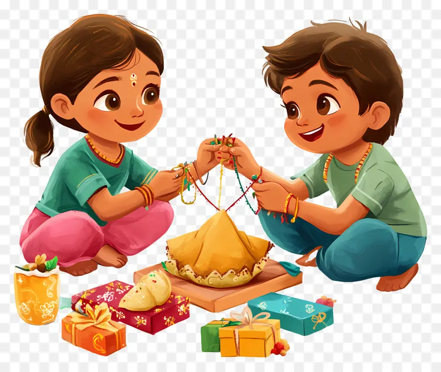 Happy Raksha Bandhan，เด็ก PNG