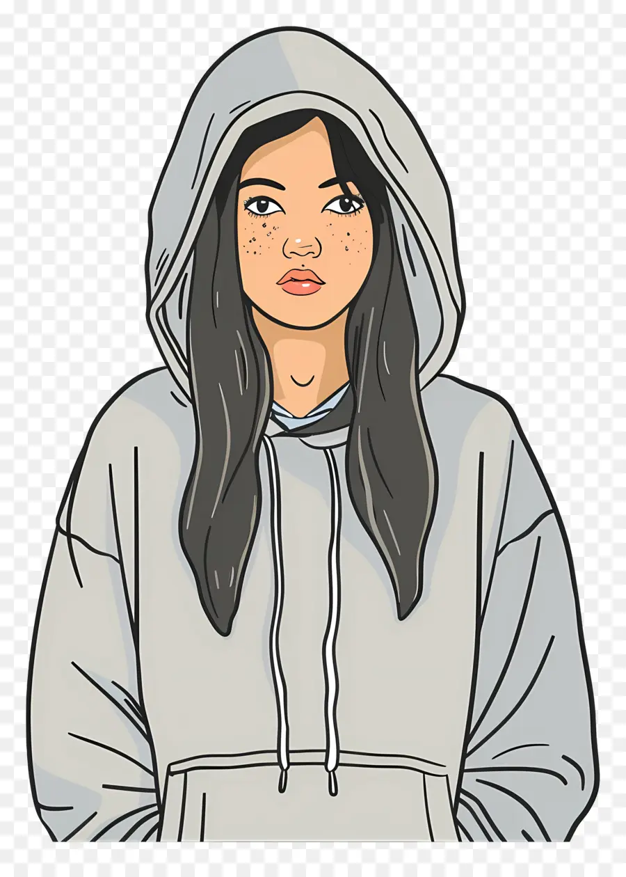 ผู้หญิงใน Hoodie，สาวในฮู้ด PNG