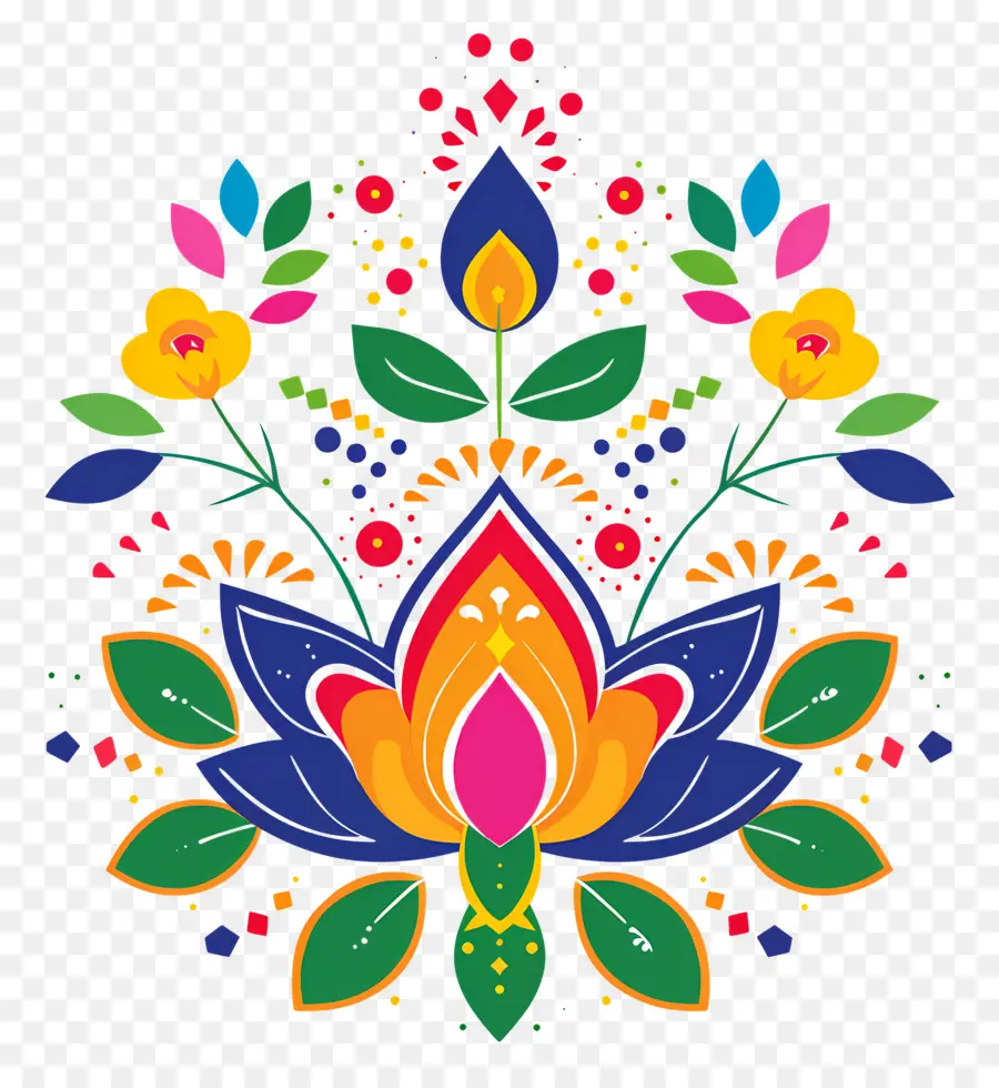 เทศกาล Pongal อินเดีย，Rangoli สีสันสดใส PNG