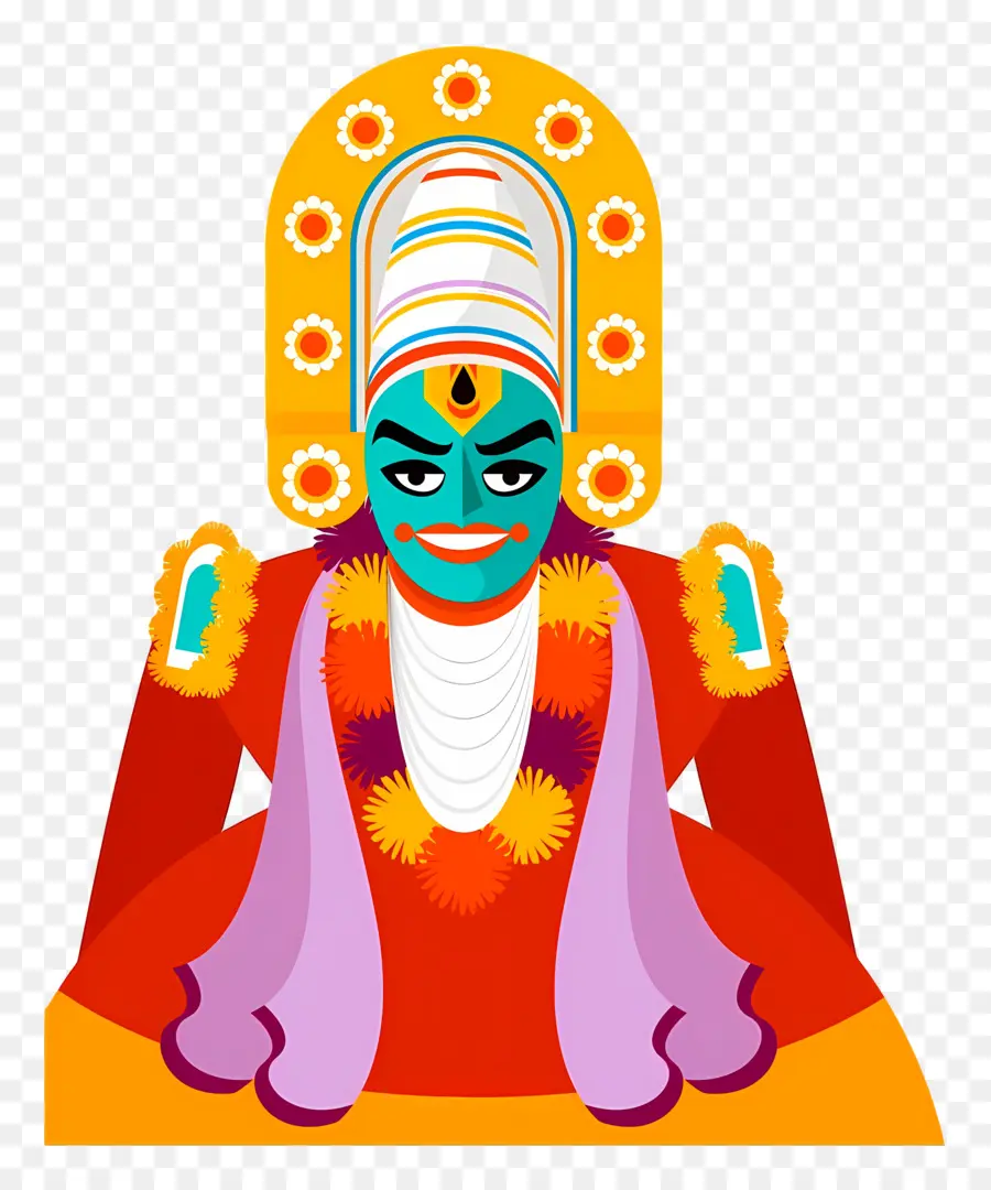 มีความสุข Onam，นักเต้น Kathakali PNG