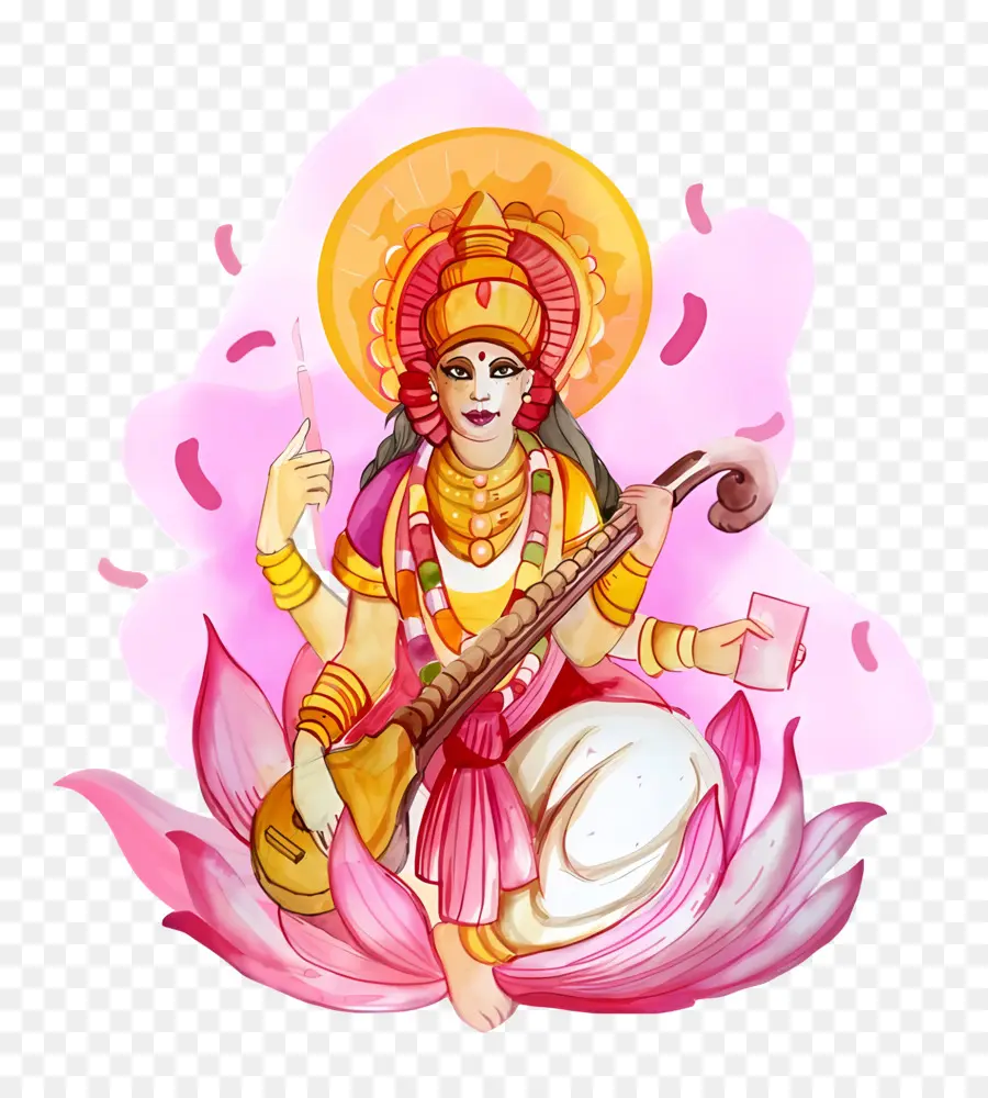 Saraswati，ภาพประกอบเทพธิดา Saraswati PNG