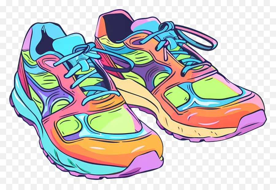 รองเท้า Nike，รองเท้าผ้าใบสีสันสดใส PNG