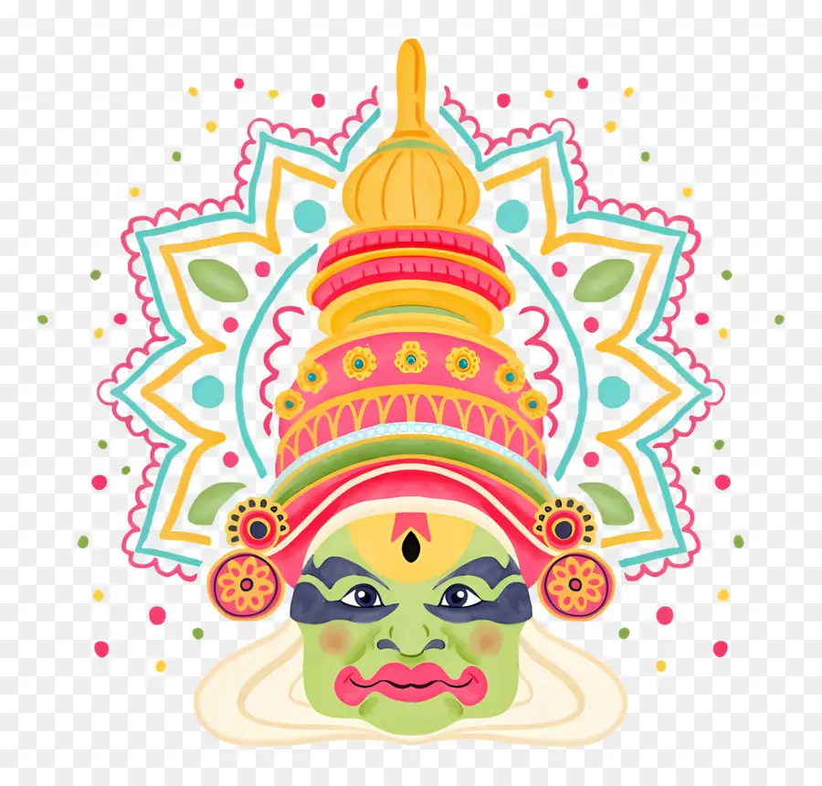 มีความสุข Onam，หน้ากาก Kathakali PNG