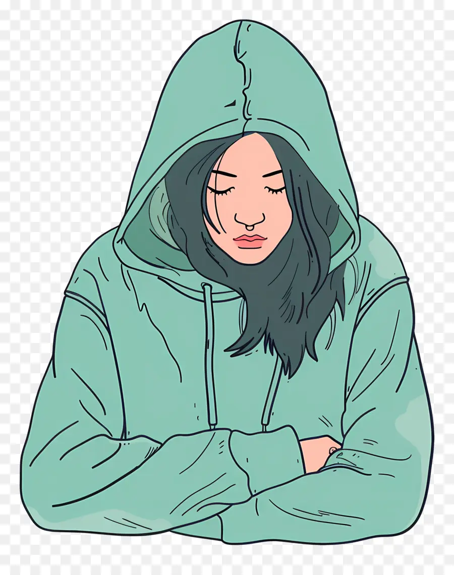 ผู้หญิงใน Hoodie，สาวในฮู้ด PNG