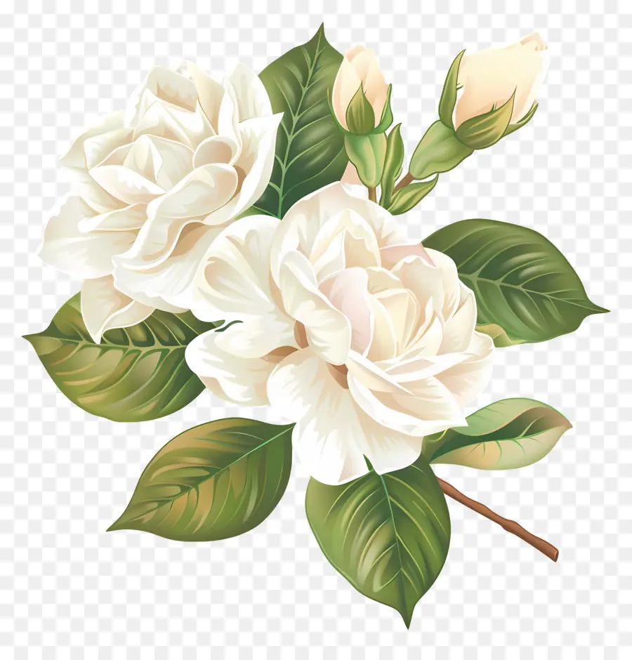 ดอกไม้สีขาว Gardenia，ดอกไม้สีขาว PNG