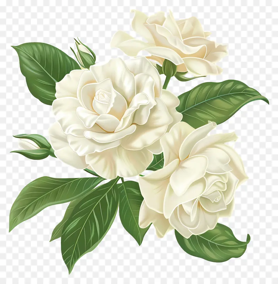 ดอกไม้สีขาว Gardenia，ดอกไม้สีขาว PNG