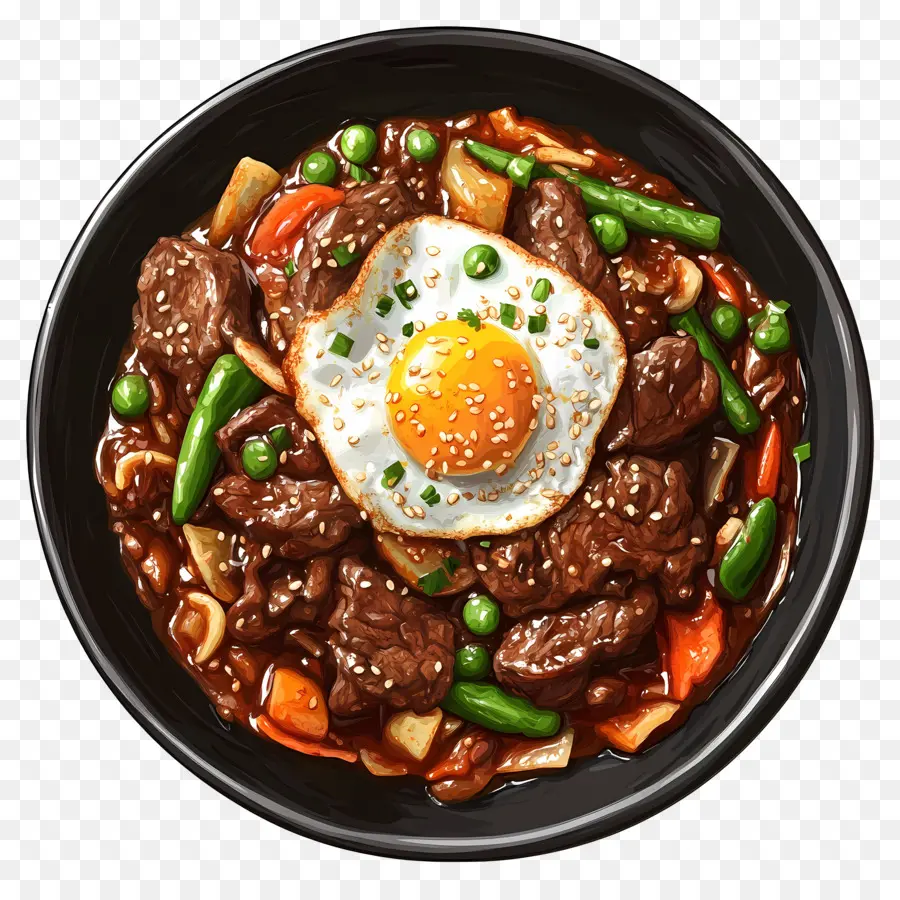 Bibimbap เกาหลี，จานเนื้อวัว PNG