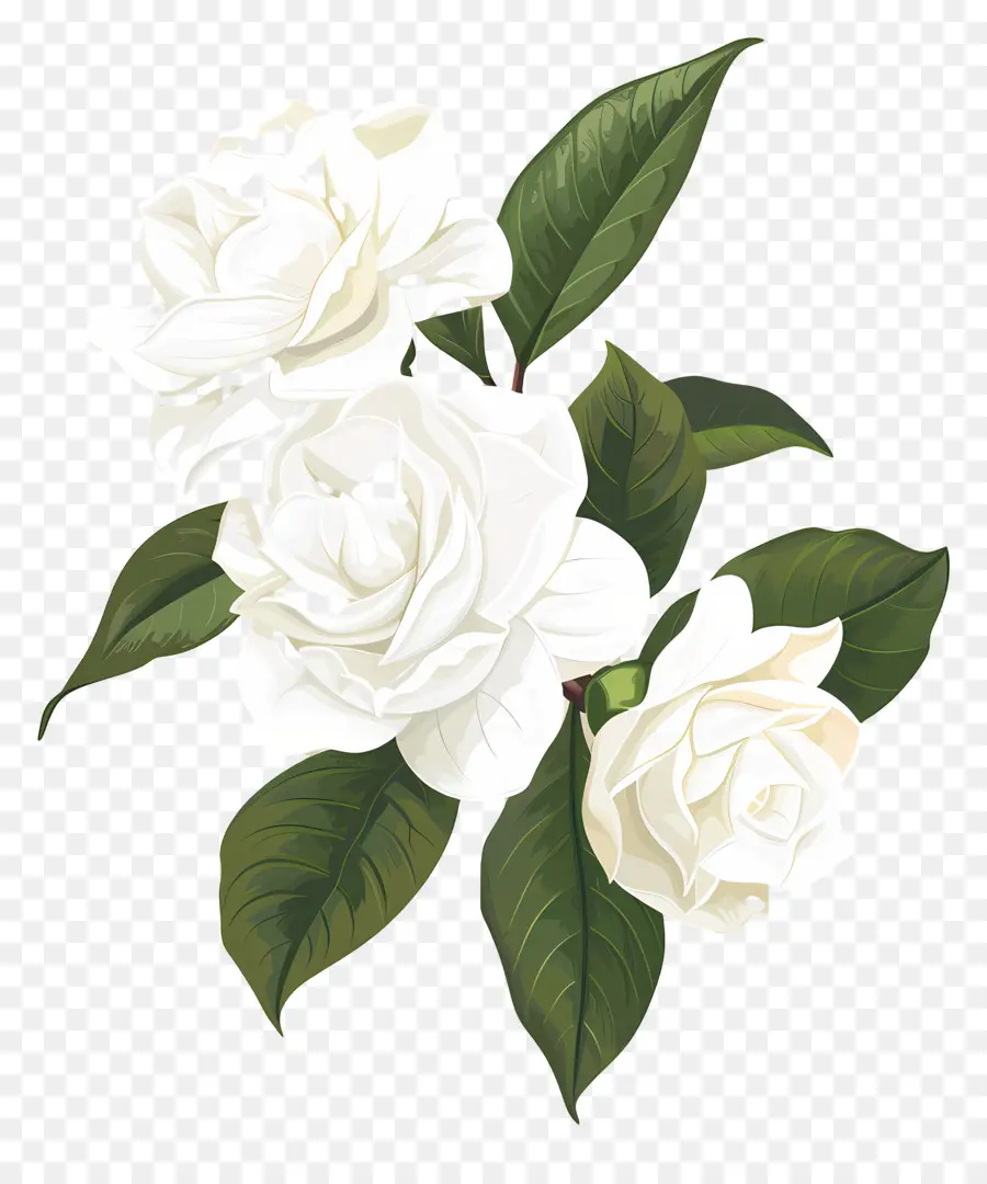 ดอกไม้สีขาว Gardenia，กุหลาบขาว PNG