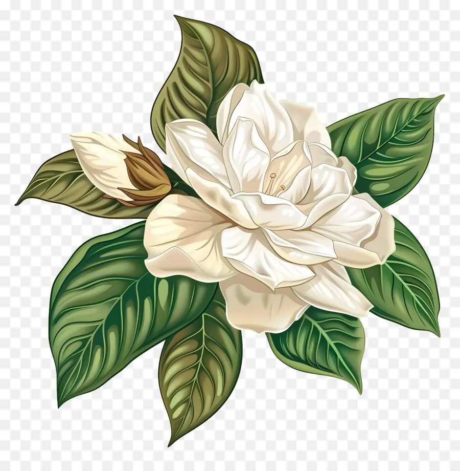 ดอกไม้สีขาว Gardenia，ดอกไม้สีขาว PNG